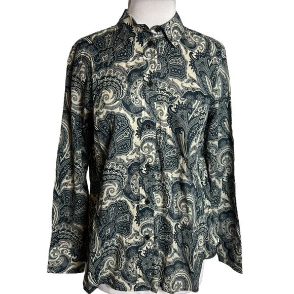 J.Crew Collection Classic Fit Ratti Midnight Paisley Button Down Shirt Size 6 - Picture 3 of 8